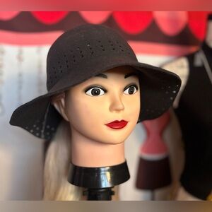 San Diego Hat Co Large Brimmed Floppy Bucket Hat w/ Star Pointelle Detail​​